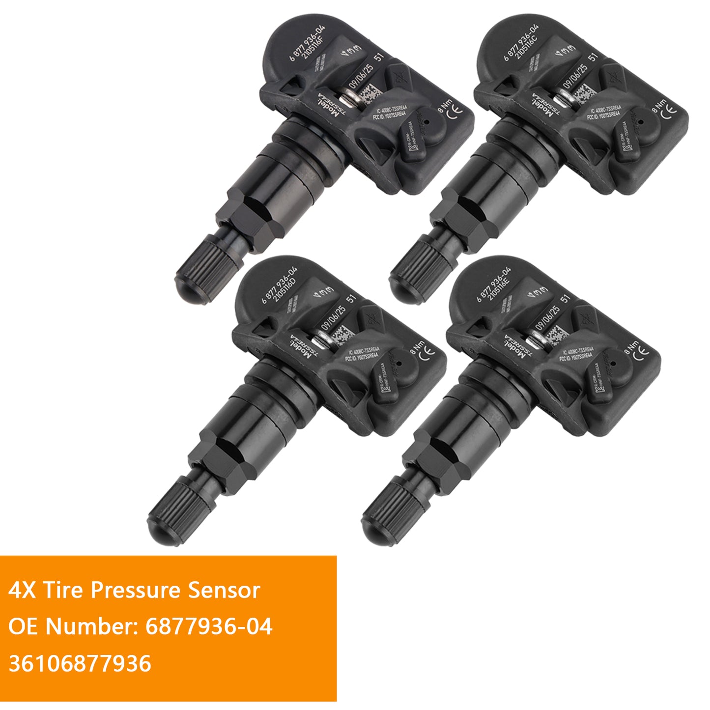 4X Tire Pressure Sensor 6877936 For BMW 5 Series G30 G31 F40 3 Series G20 G21