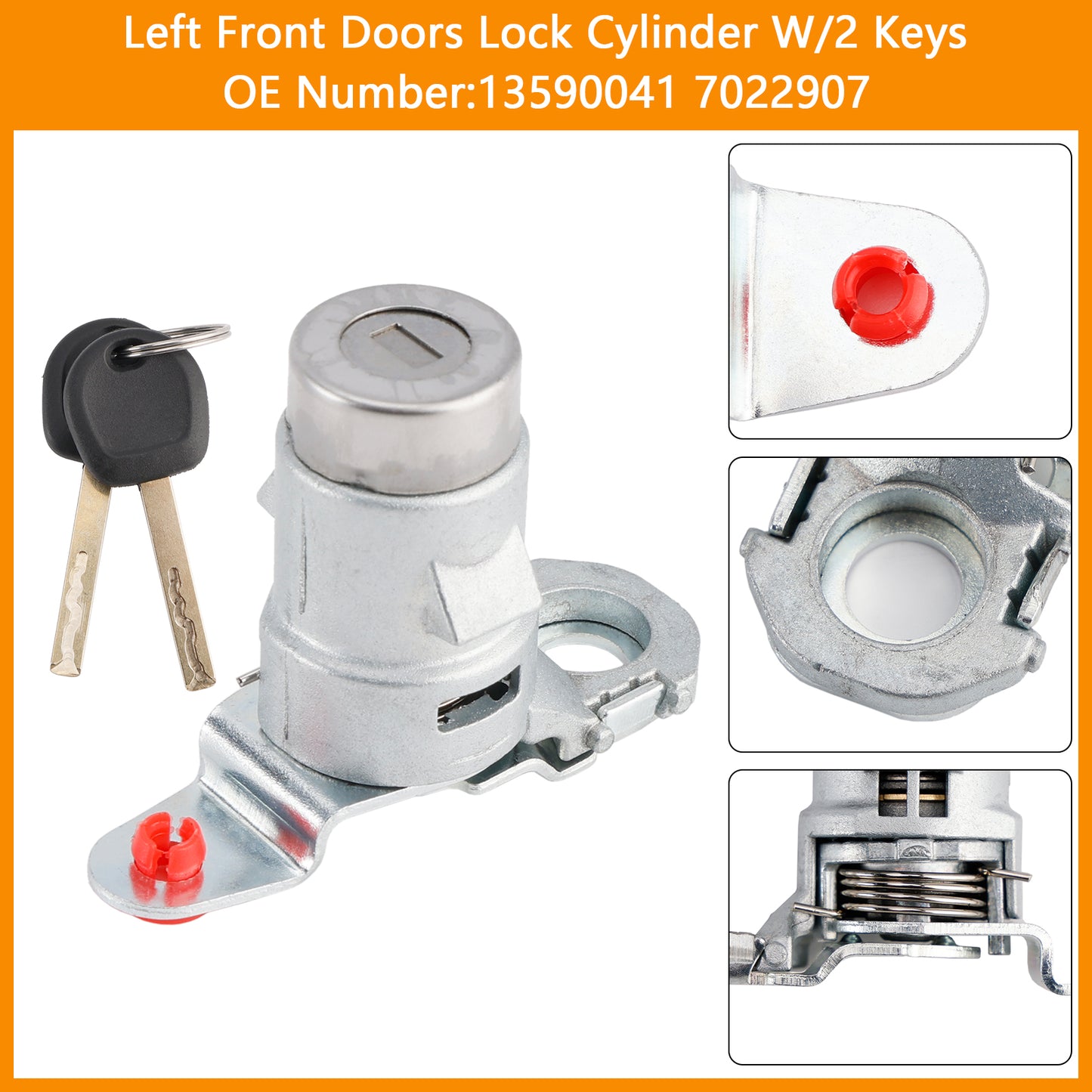 Single Door Lock Cylinder W/2 Keys 13590041 7022907 For Chevy Camaro Tahoe