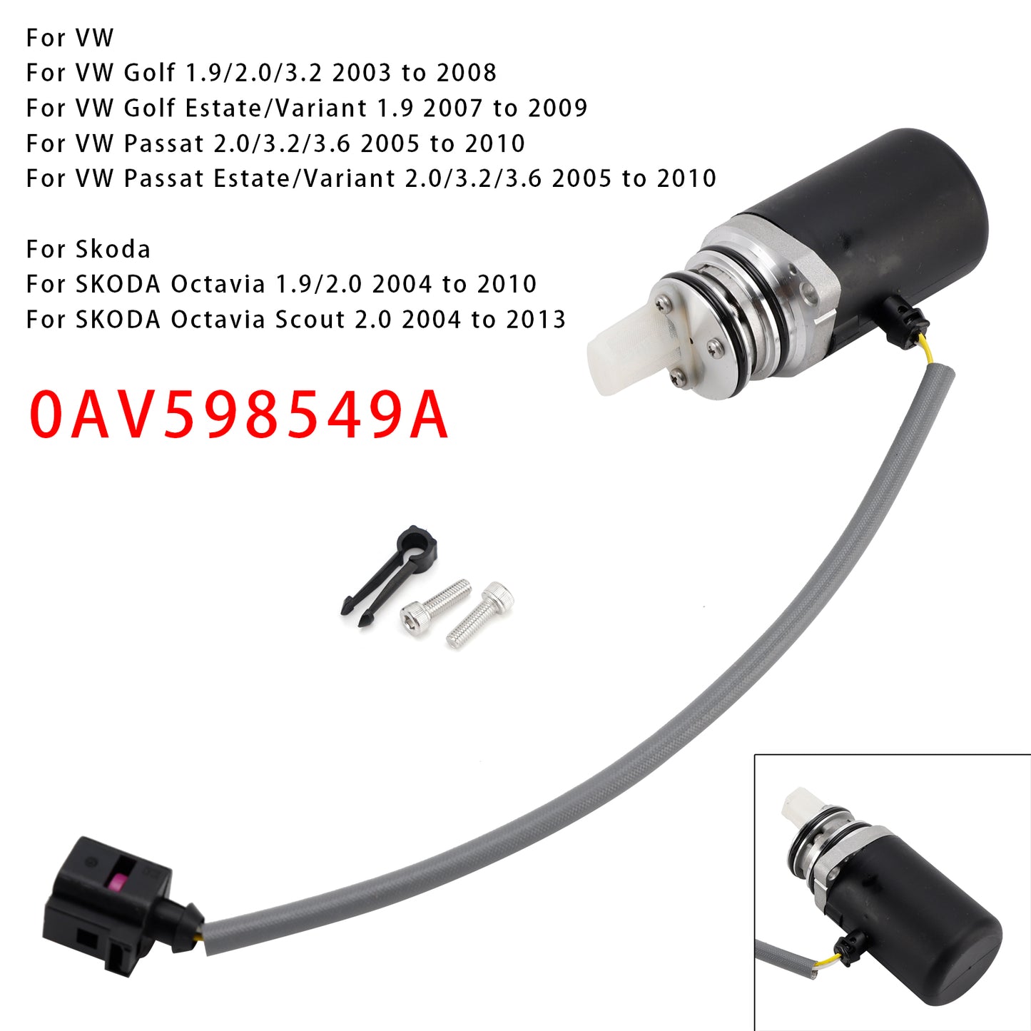 Audi SEAT Skoda Rear Differential Pump 0AV598549A
