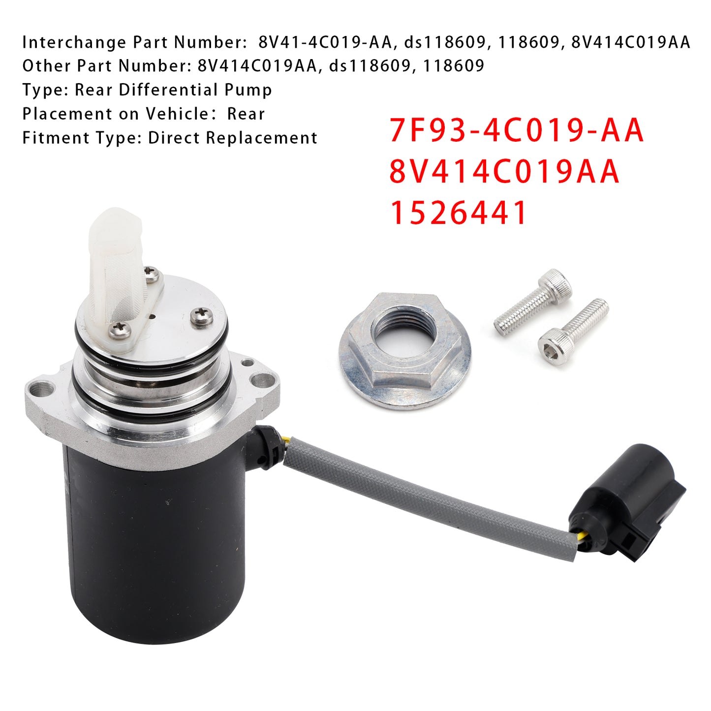 Ford Kuga 2008-2008.12 Rear Differential Pump 7F93-4C019-AA 8V414C019AA 1526441