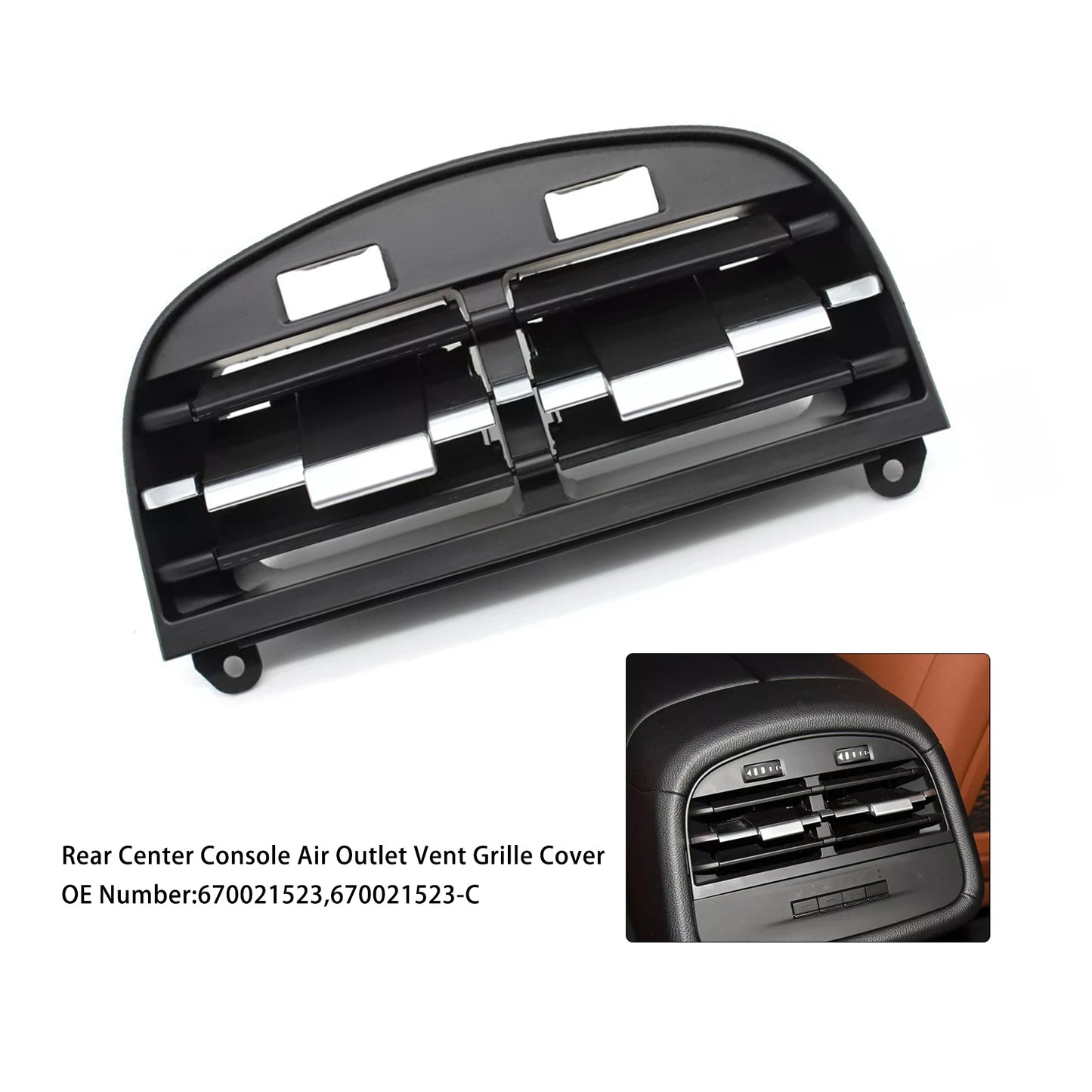 2014-2020 Maserati Ghibli 670021523 Rear Center Console Air Outlet Vent Grille Cover