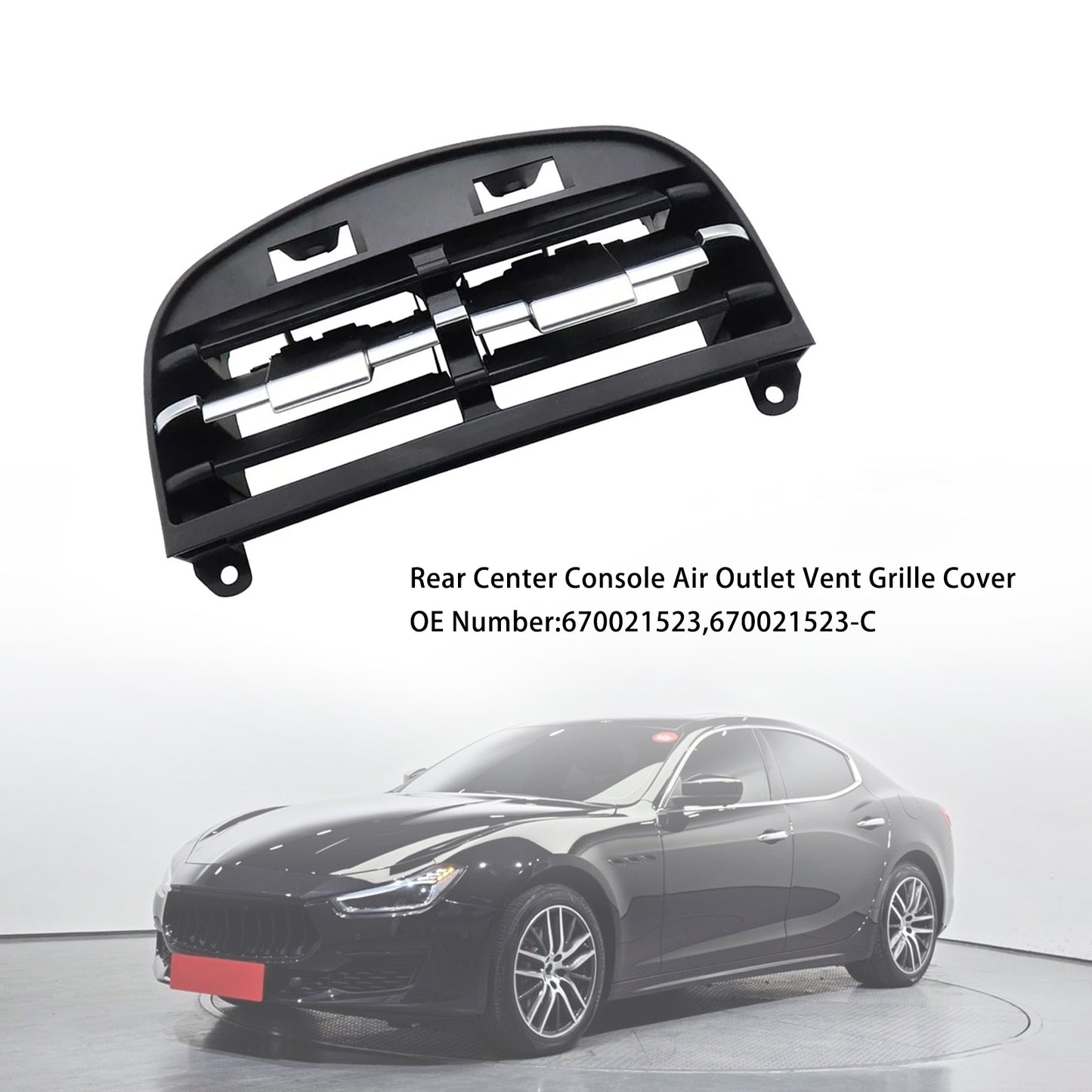 2014-2020 Maserati Ghibli 670021523 Rear Center Console Air Outlet Vent Grille Cover