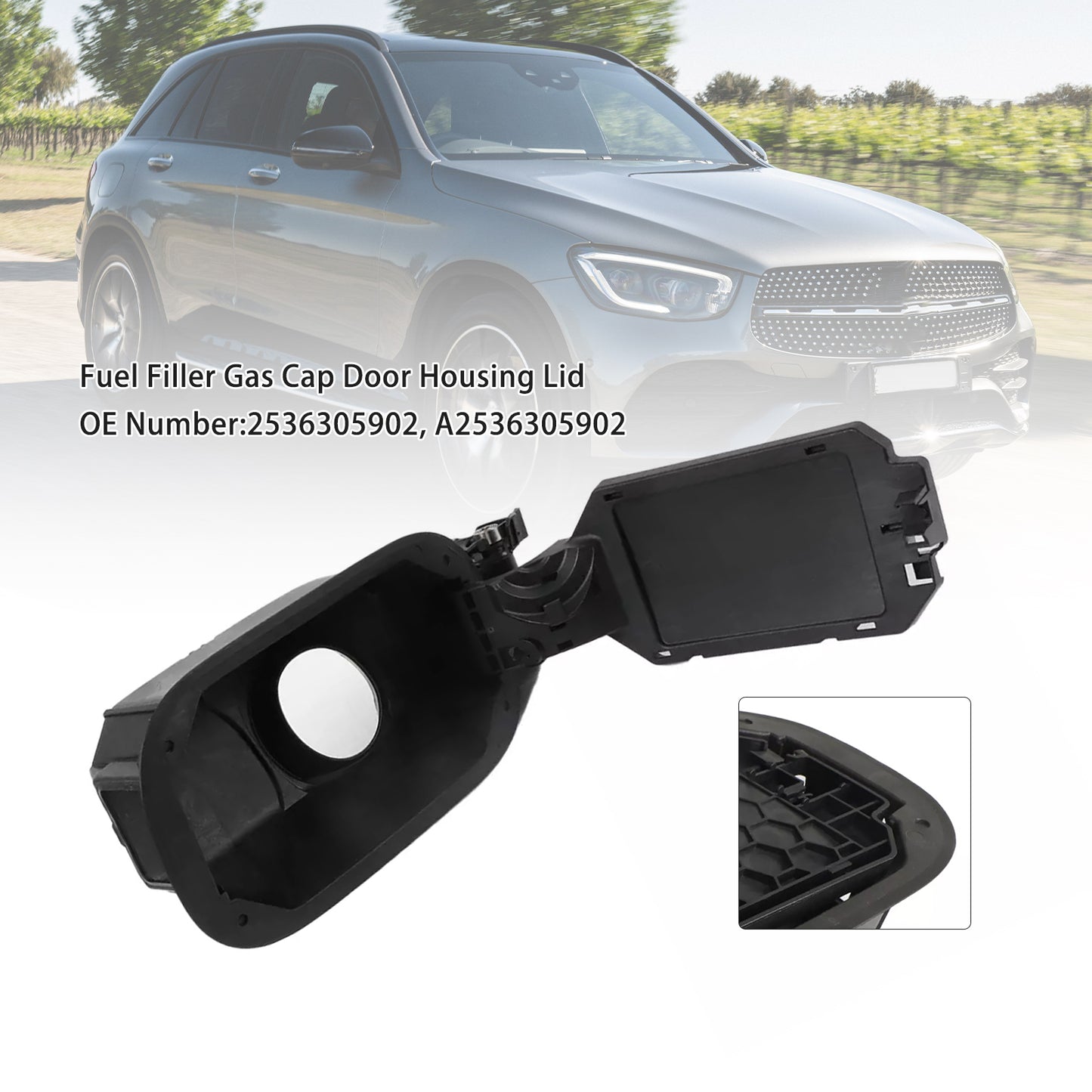Mercedes-Benz GLC300 GLC43 AMG Fuel Filler Gas Cap Door Housing Lid 2536305902
