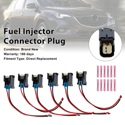 Chevy Ford 6PCS Fuel Injector Connector Pigtail Plug Wiring Harness