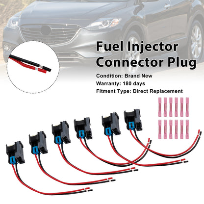 Chevy Ford 6PCS Fuel Injector Connector Pigtail Plug Wiring Harness