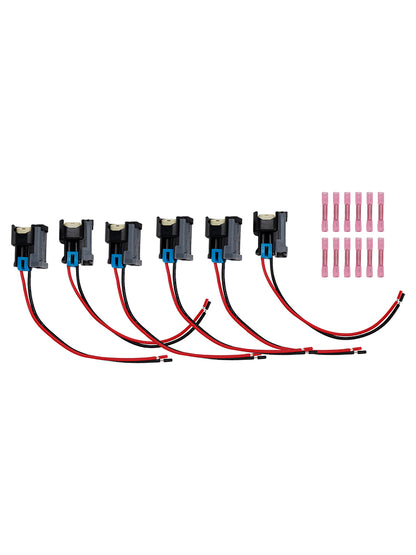 Chevy Ford 6PCS Fuel Injector Connector Pigtail Plug Wiring Harness