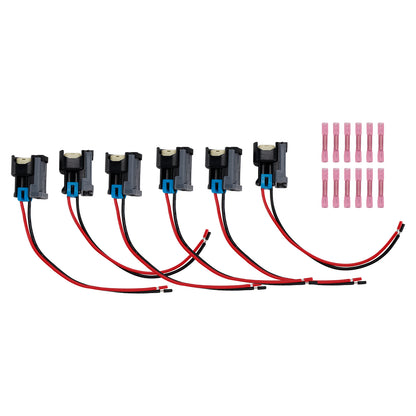 Chevy Ford 6PCS Fuel Injector Connector Pigtail Plug Wiring Harness