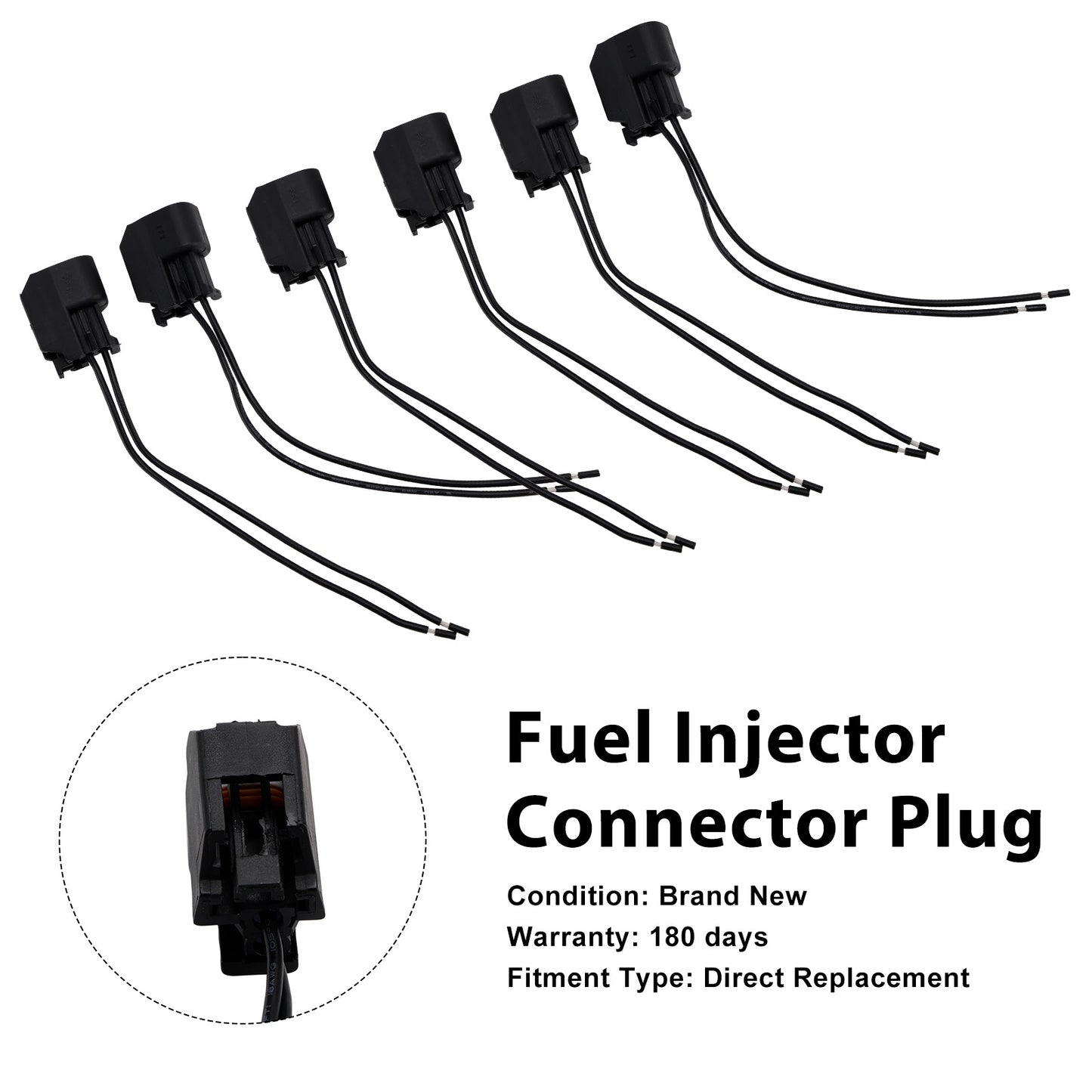 Hyundai 6-EV6 Fuel Injector Connector Plug Clip Pigtail Quick Disconnect