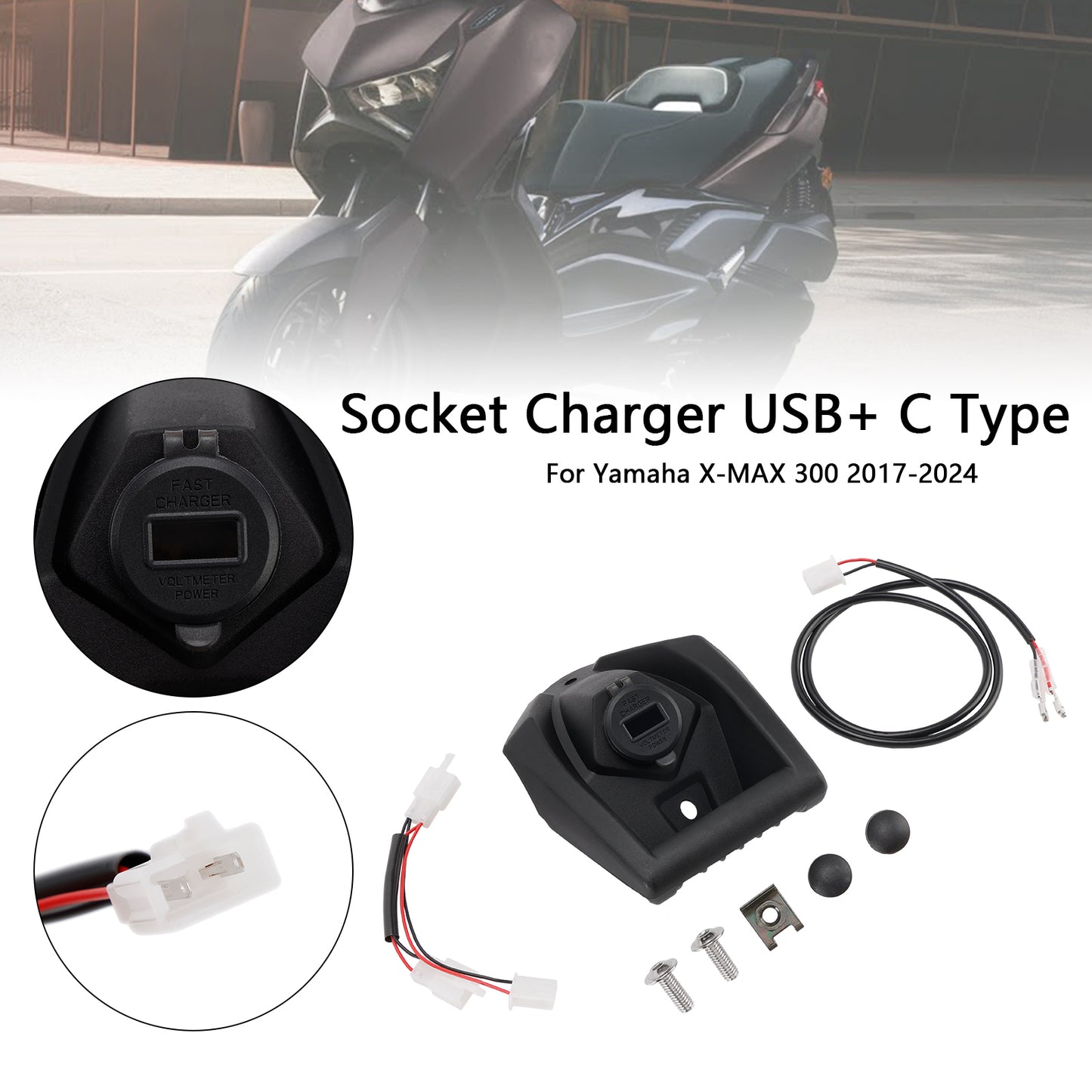 2017-2024 Yamaha X-MAX 300 Socket Charger USB+ C Type