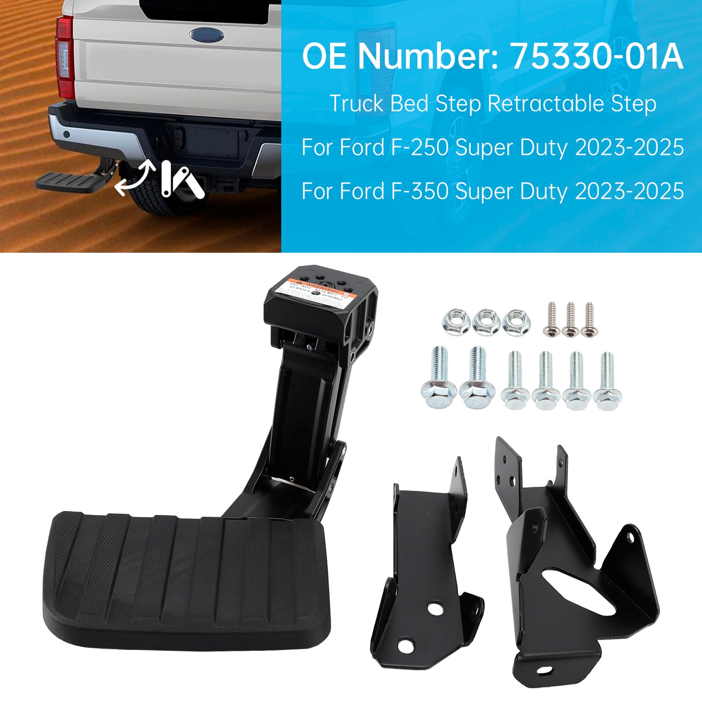 2023-2025 F250 F350 Super Duty Ford Truck Bed Step Retractable Step 75330-01A