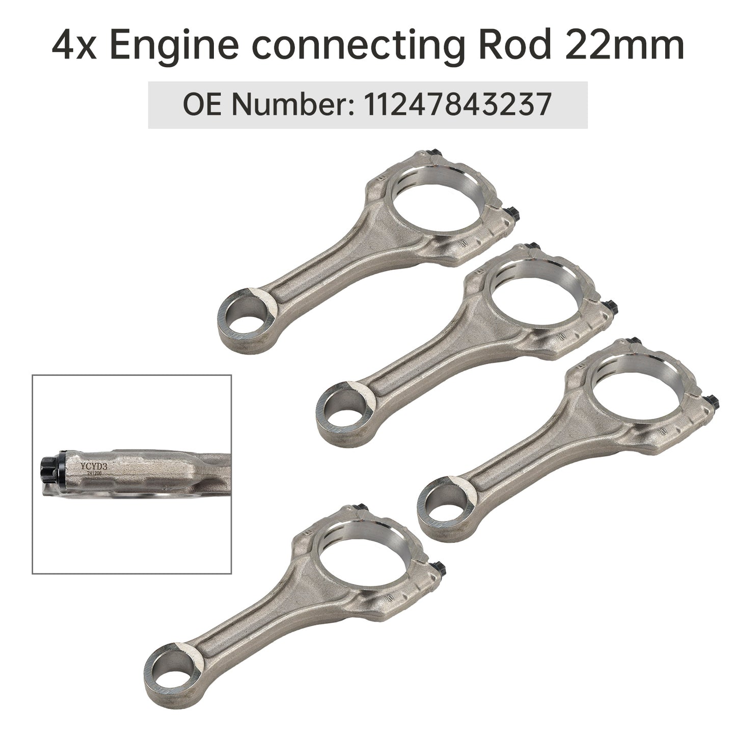 BMW 550i 650i F07 F10 F85 N63N S63N 4.4 V8 4PCS Engine connecting Rod 22mm