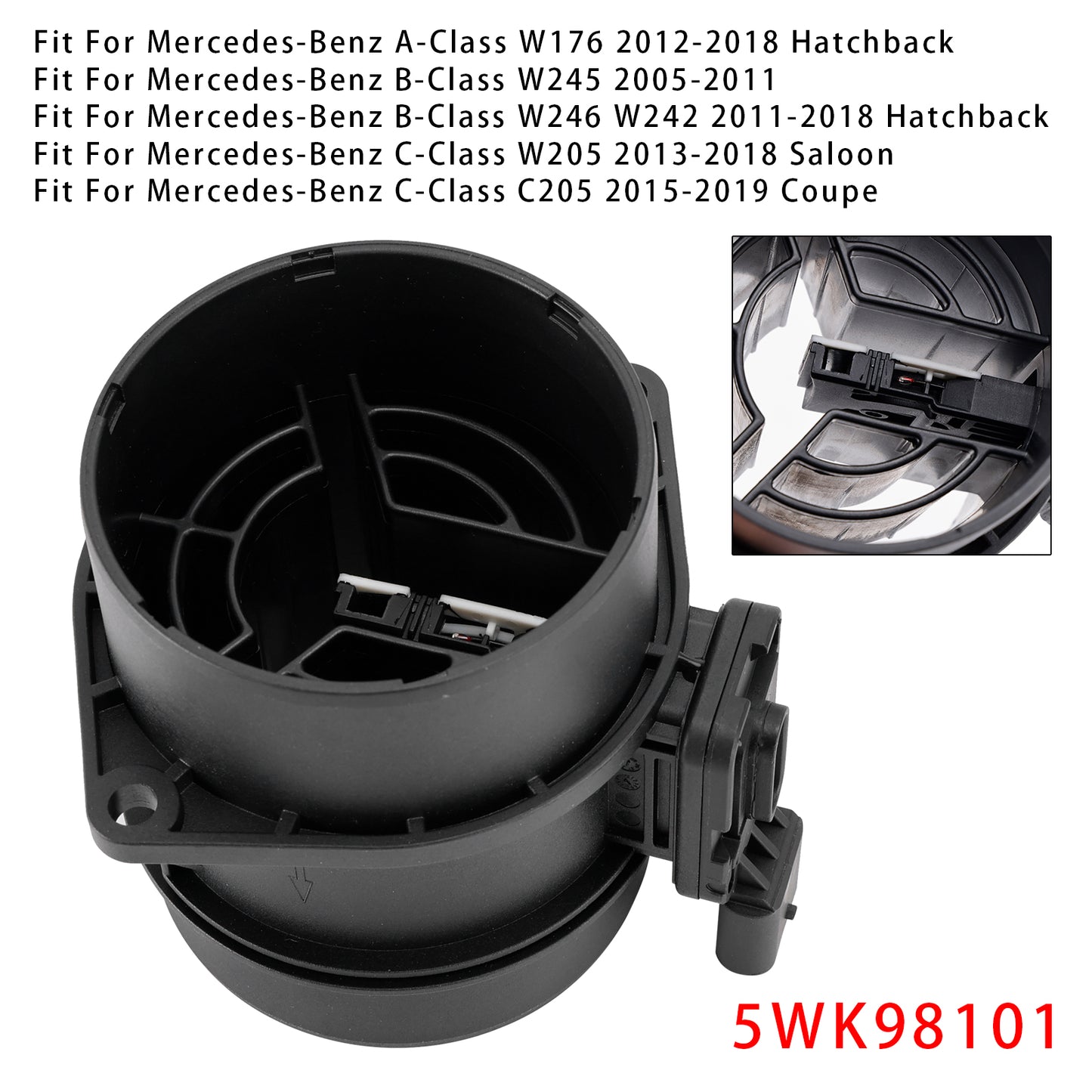 Mercedes-Benz W205 W176 GLC X253 5WK98101 Mass Air Flow Meter Sensor