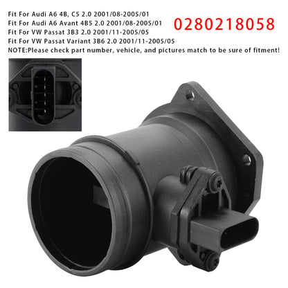 Audi A4 B6 B7 A6 C5 VW Passat 3B 2.0L 0280218058 Mass Air Flow Meter Sensor
