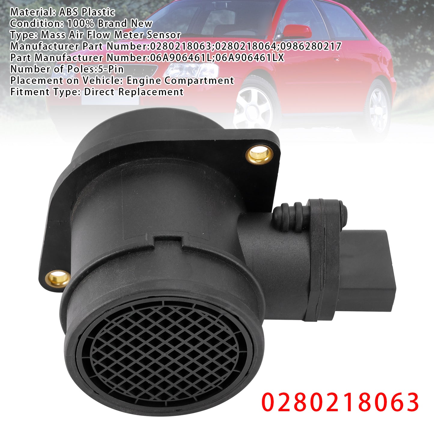 Audi A4 TT VW Golf IV Bora 1.8T 0280218063 Mass Air Flow Meter Sensor