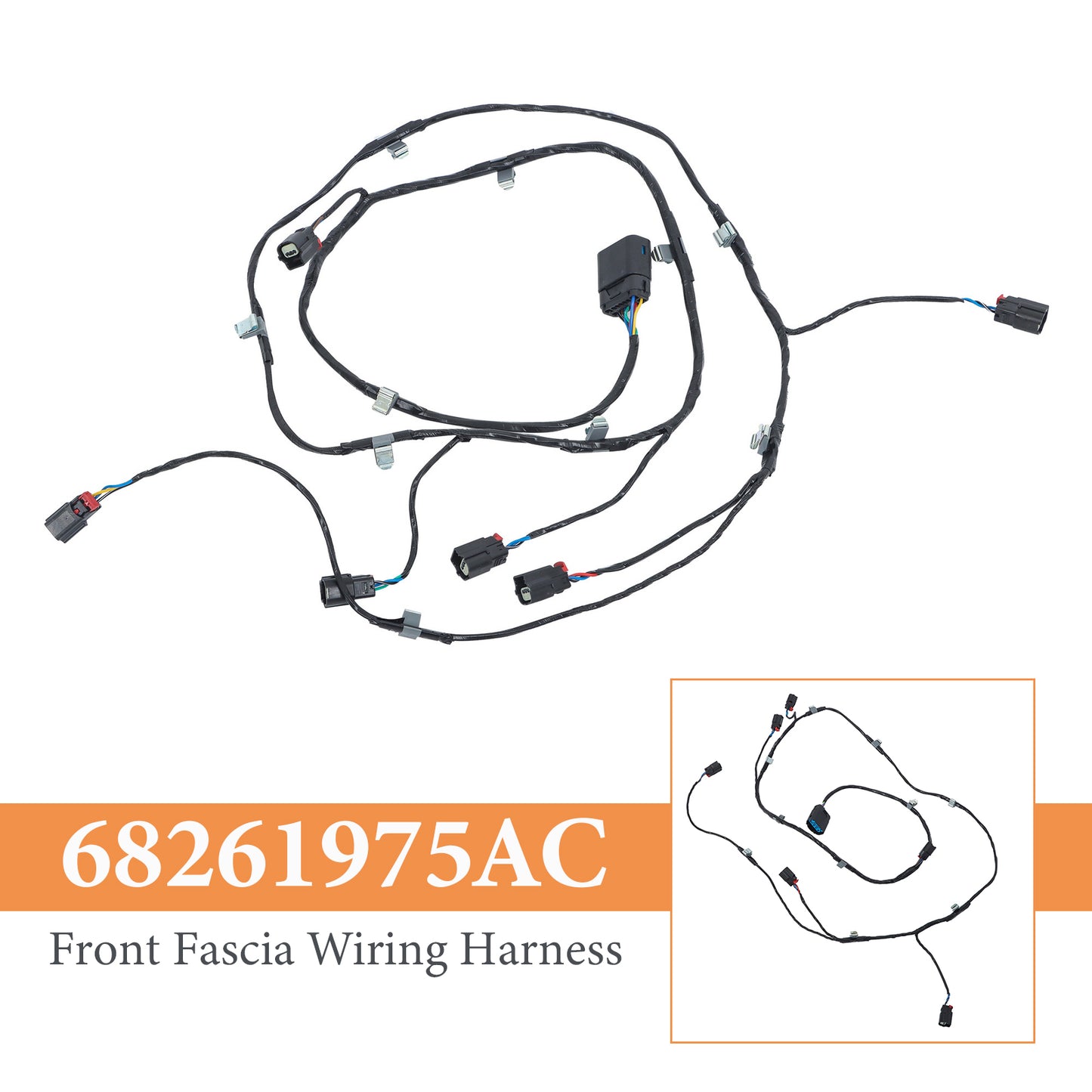 2016-2022 Jeep Grand Cherokee Front Fascia Wiring Harness 68261975AC 68261975AA