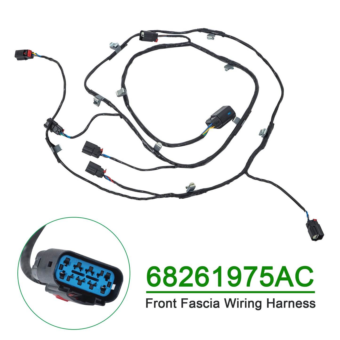 2016-2022 Jeep Grand Cherokee Front Fascia Wiring Harness 68261975AC 68261975AA