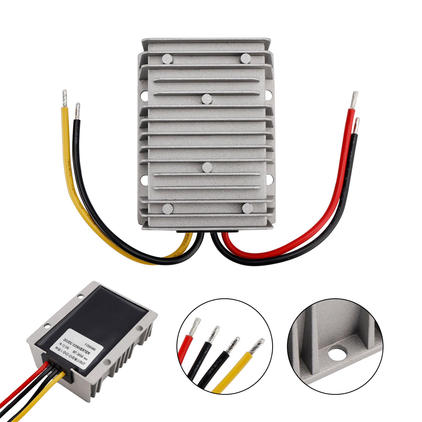 12V/24V Step Up to 36V 6A 216W Waterproof DC/DC Converter Regulator