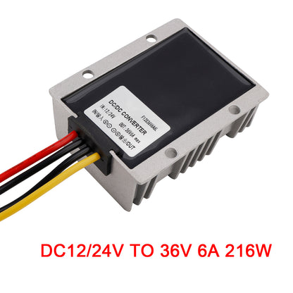12V/24V Step Up to 36V 6A 216W Waterproof DC/DC Converter Regulator