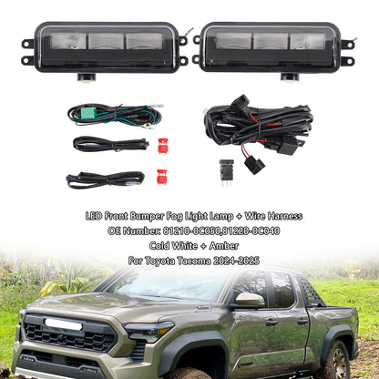2024-2025 Toyota Tacoma LED Front Bumper Fog Light Lamp + Wire Harness