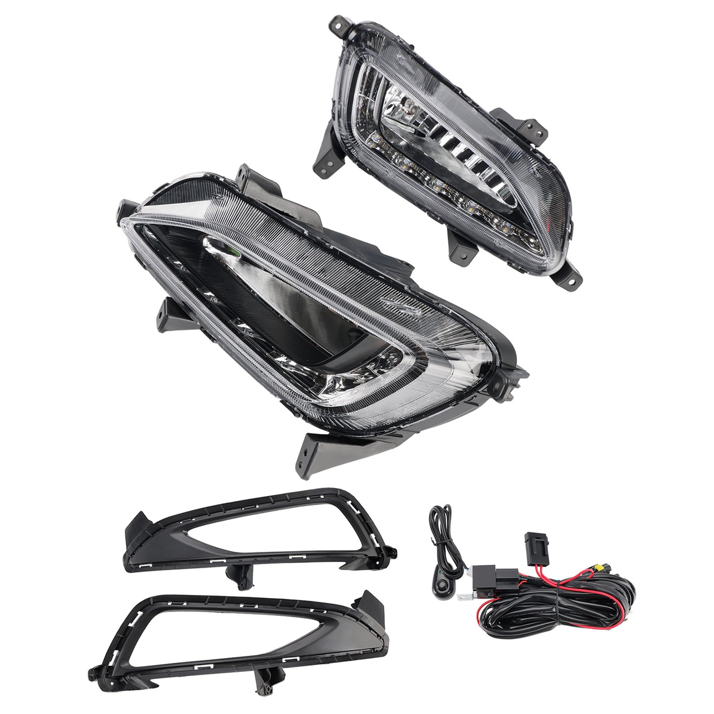 Hyundai Tucson 2016-2018 LED Fog Light Daytime Running Lamp + Wire Harness