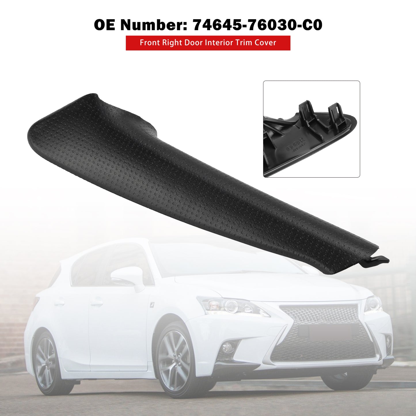 2011-2017 Lexus CT200H Front Right Door Interior Trim Cover 74645-76030-C0