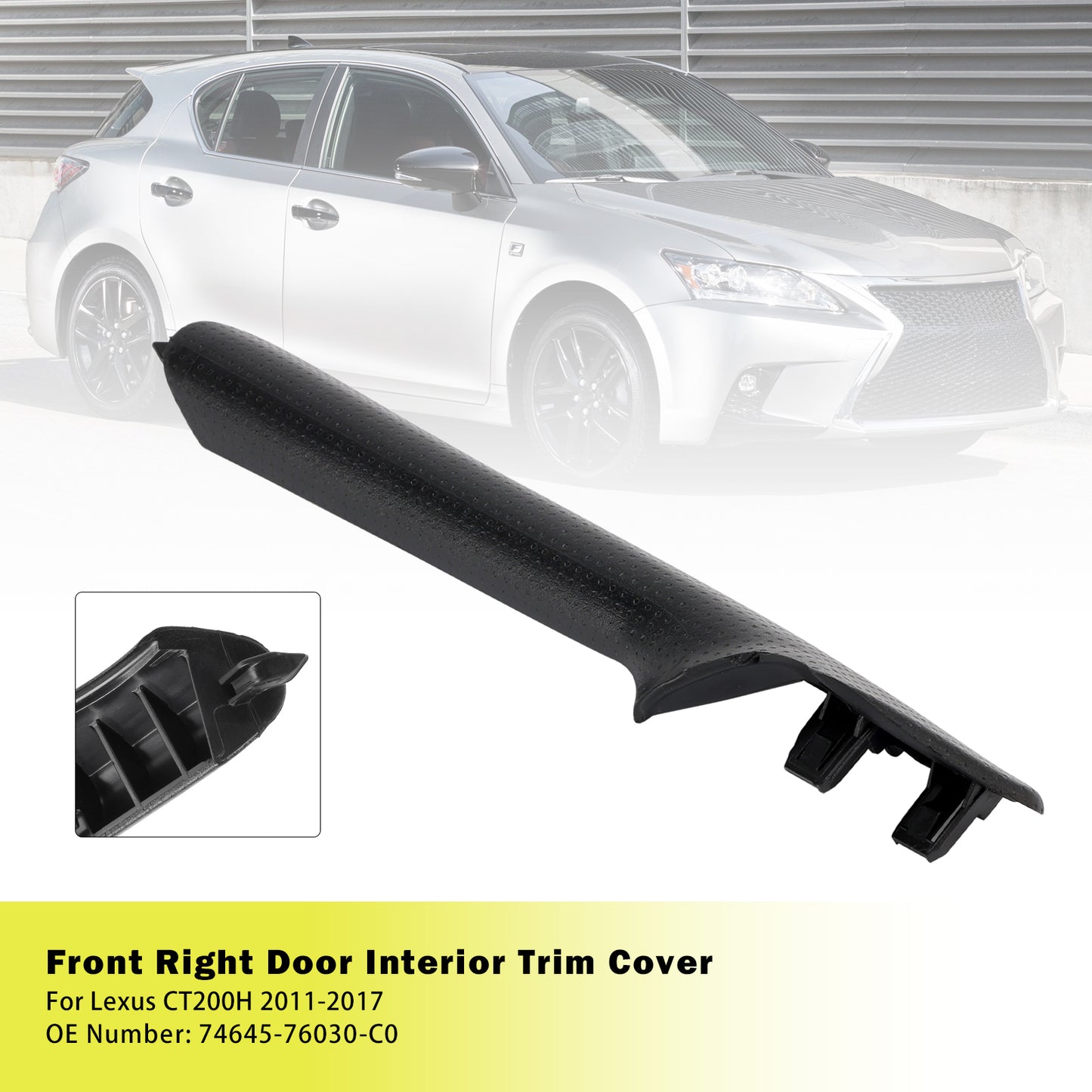 2011-2017 Lexus CT200H Front Right Door Interior Trim Cover 74645-76030-C0