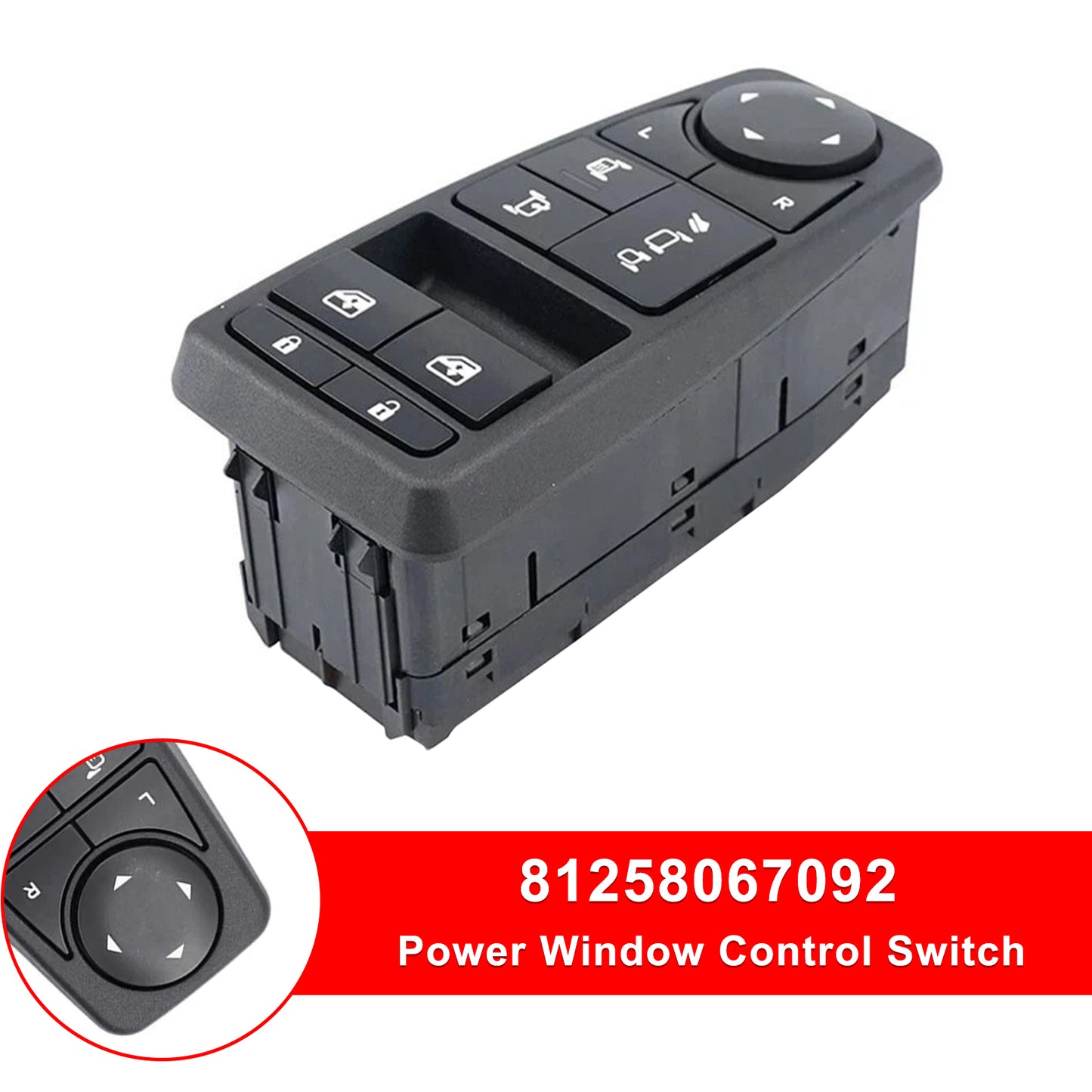 Man TGM TGX 81258067107 Power Window Control Switch 81258067092