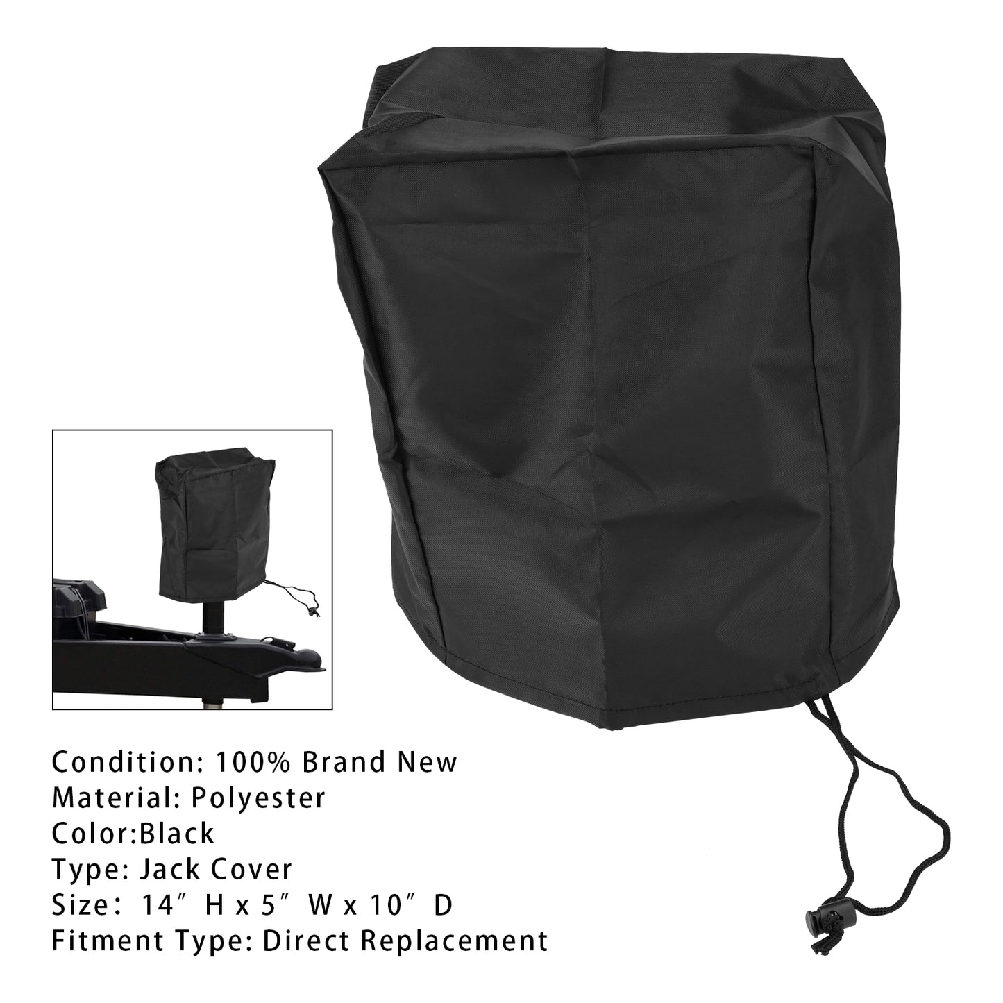 Electric Tongue Jack Cover 210D Universal Trailer RV Electric Tongue Jack Protective Cover Size 14″H x 5″W x 10″D