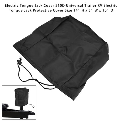 Electric Tongue Jack Cover 210D Universal Trailer RV Electric Tongue Jack Protective Cover Size 14″H x 5″W x 10″D