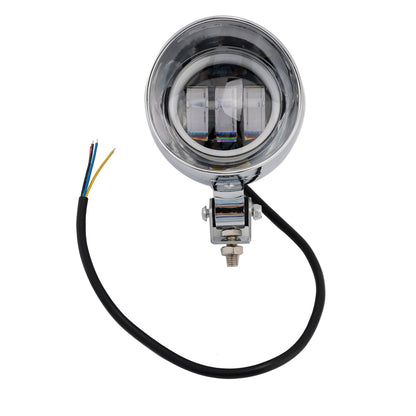 Motorcycle Beam Headlight Fog Lamp Custom Chrome Fits For Racer Bobber Chopper