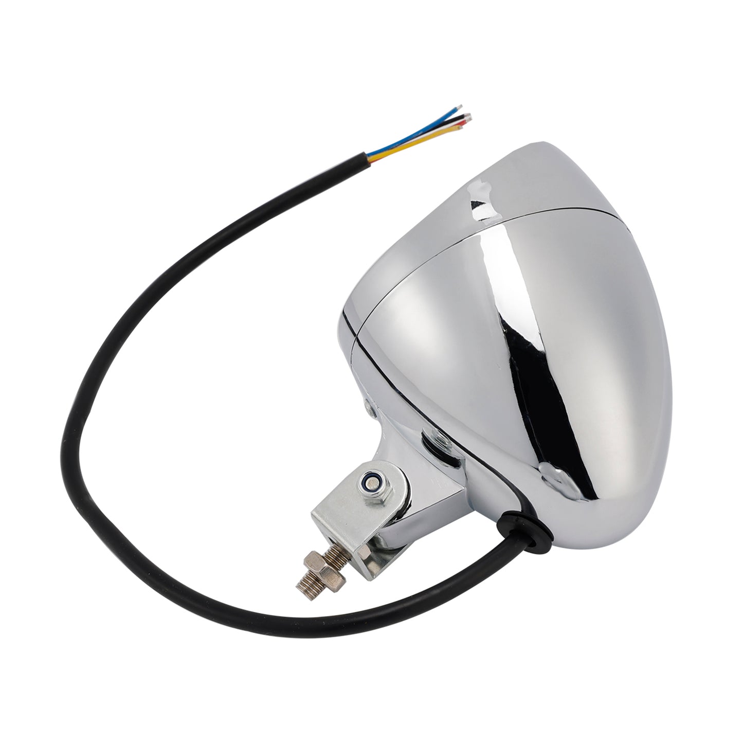 Motorcycle Beam Headlight Fog Lamp Custom Chrome Fits For Racer Bobber Chopper