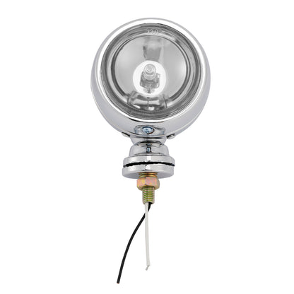 Motorcycle Beam Headlight Fog Lamp Custom Chrome Fits For Racer Bobber Chopper