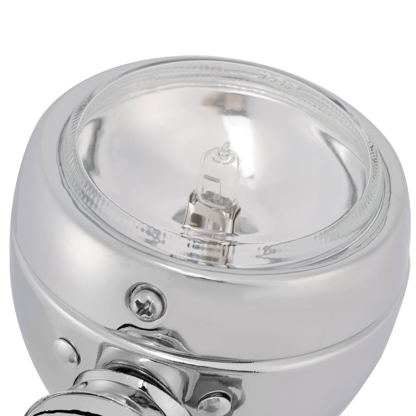 Motorcycle Beam Headlight Fog Lamp Custom Chrome Fits For Racer Bobber Chopper