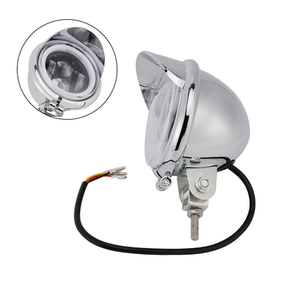 Racer Bobber Chopper Motor Cycle Beam Headlight Fog Lamp Custom Chrome Fits For Racer Bobber Chopper