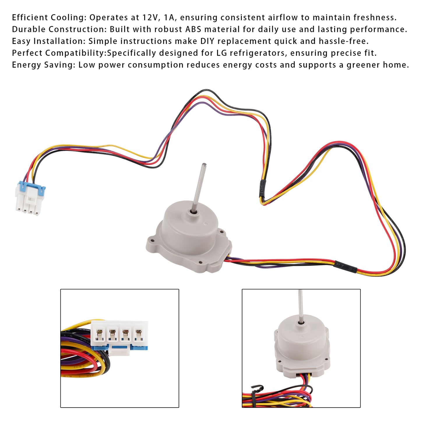LG High Performance Refrigerator Fan Motor EAU65058318 Parts 12V 1A