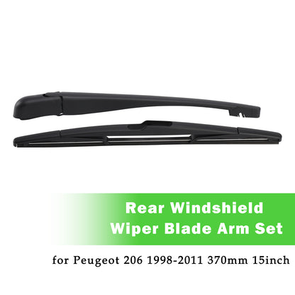 Peugeot 206 1998-2011 370mm 15inch Rear Windshield Wiper Blade Arm Set
