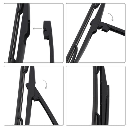 Peugeot 206 1998-2011 370mm 15inch Rear Windshield Wiper Blade Arm Set