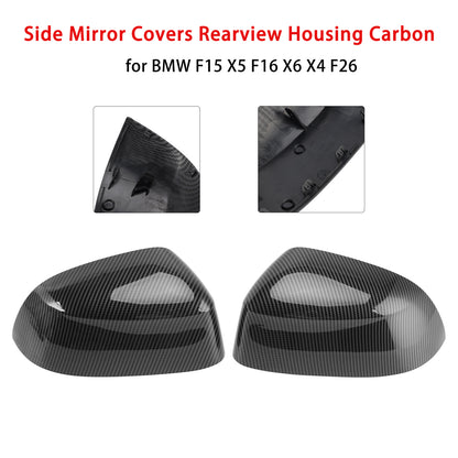 BMW F15 X5 F16 X6 X4 F26 Side Mirror Covers Rearview Housing Carbon 51167365113 51167365114