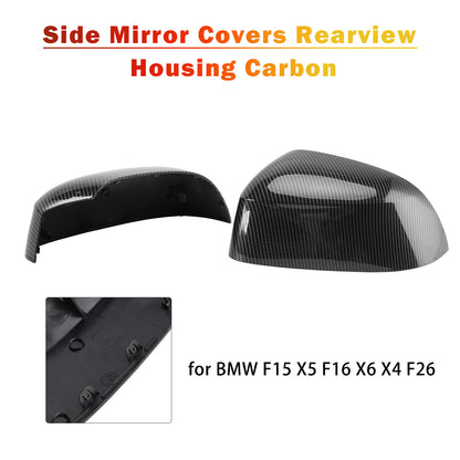 BMW F15 X5 F16 X6 X4 F26 Side Mirror Covers Rearview Housing Carbon 51167365113 51167365114