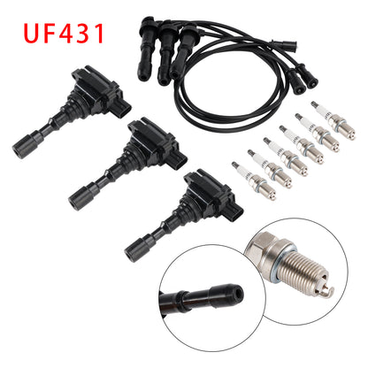 Kia Sorento 3.5L V6 2003-2006 UF431 3xIgnition Coil & 6x Spark Plug & 3xWireset 1788288 230054