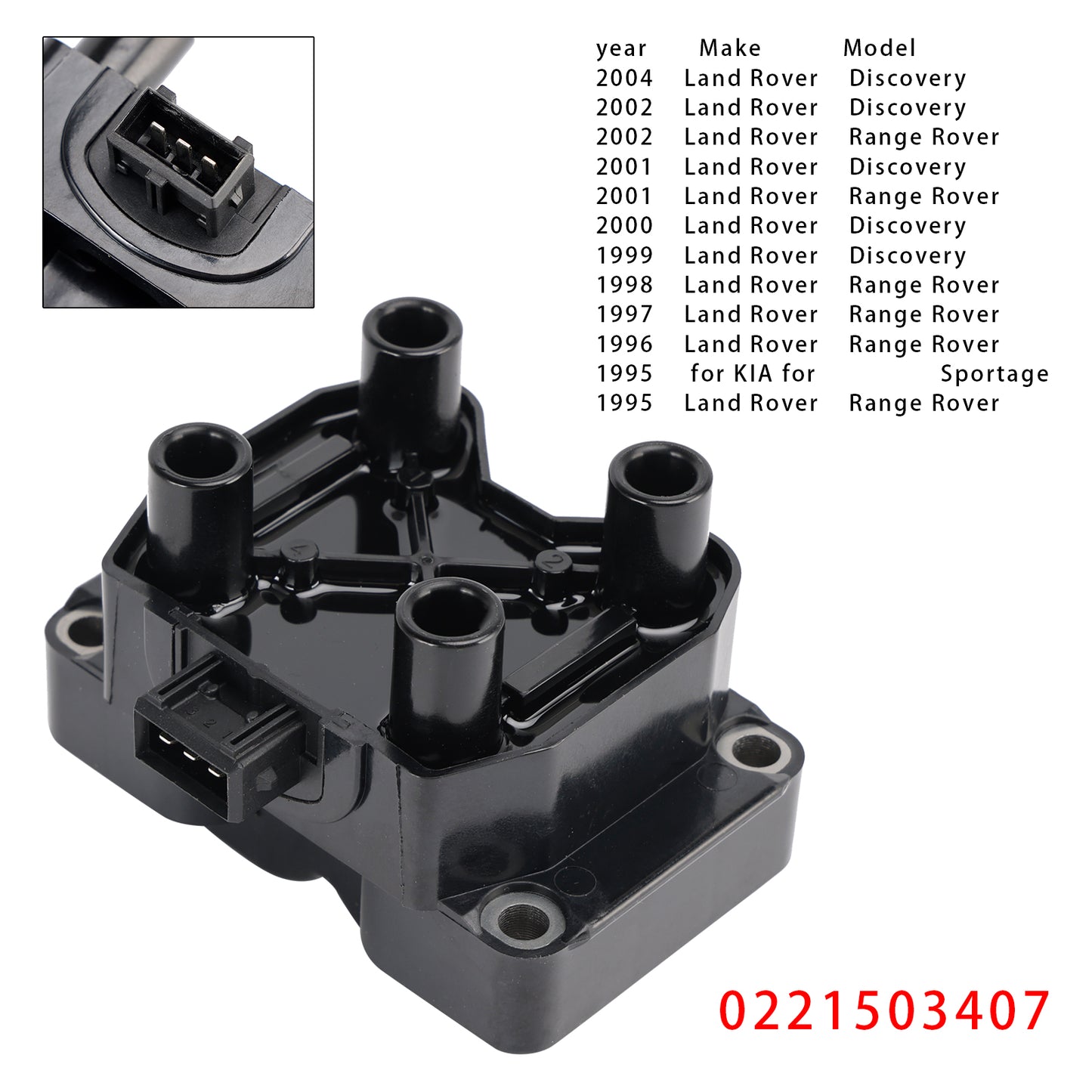 Ignition Coil 0221503407 For Land Rover Discovery Range Rover 0605581520 60809606
