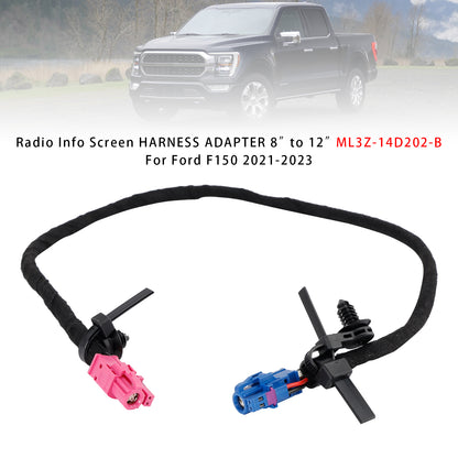 Ford F150 2021-2023 Radio Info Screen HARNESS ADAPTER 8inch to 12inch ML3Z-14D202-B