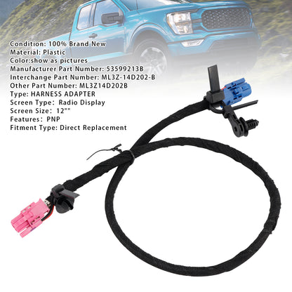 Ford F150 2021-2023 Radio Info Screen HARNESS ADAPTER 8inch to 12inch ML3Z-14D202-B