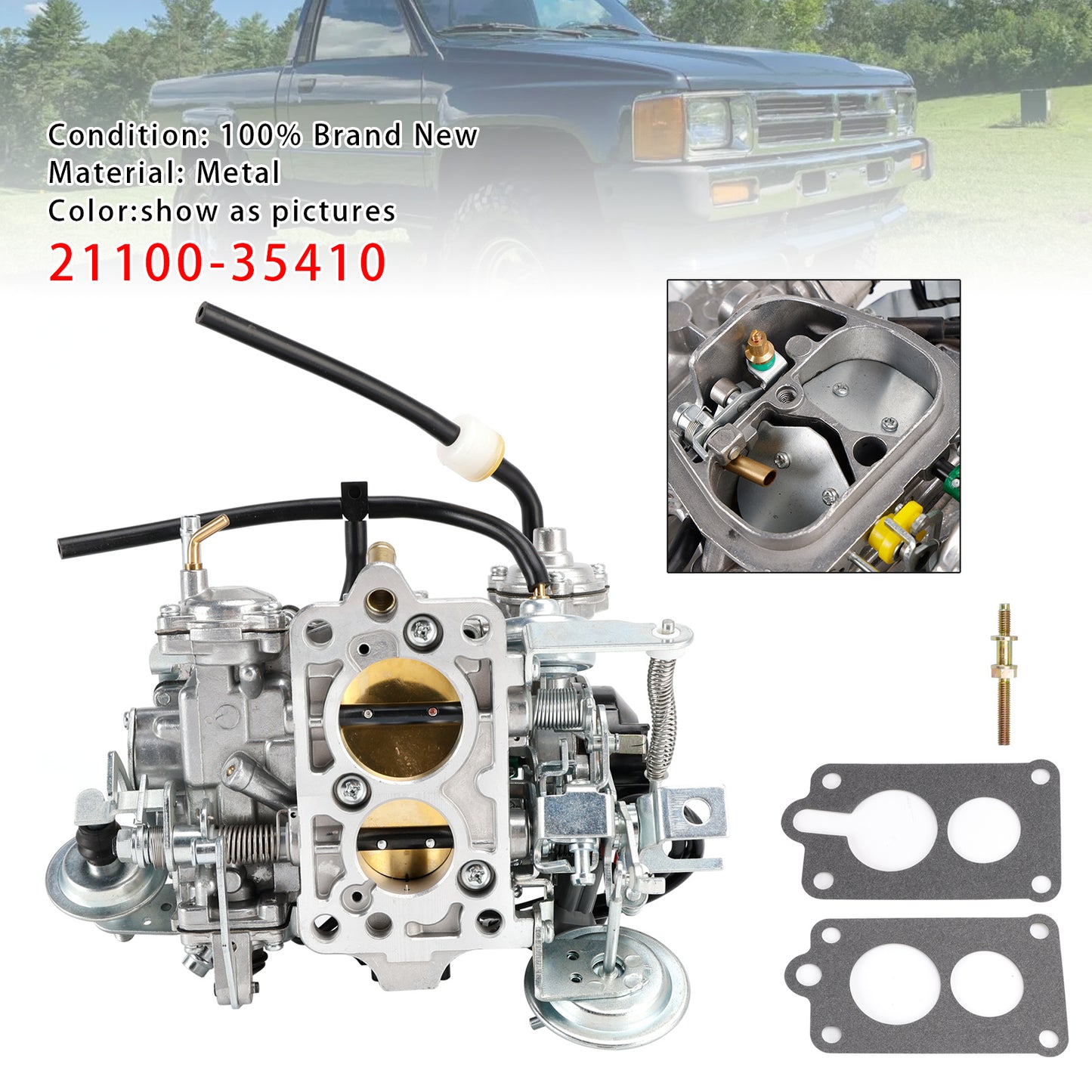 1987-1991 Toyota Truck 22R 2 BBL Square Carburetor 21100-35410 2110035410