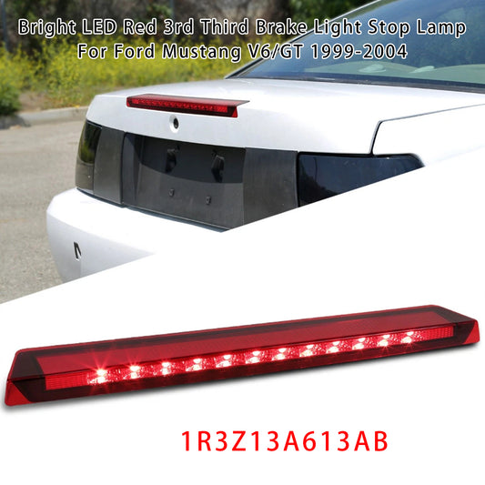 1R3Z13A613AB Bright LED Red 3rd Third Brake Light Stop Lamp For Ford Mustang V6/GT 1999-2004
