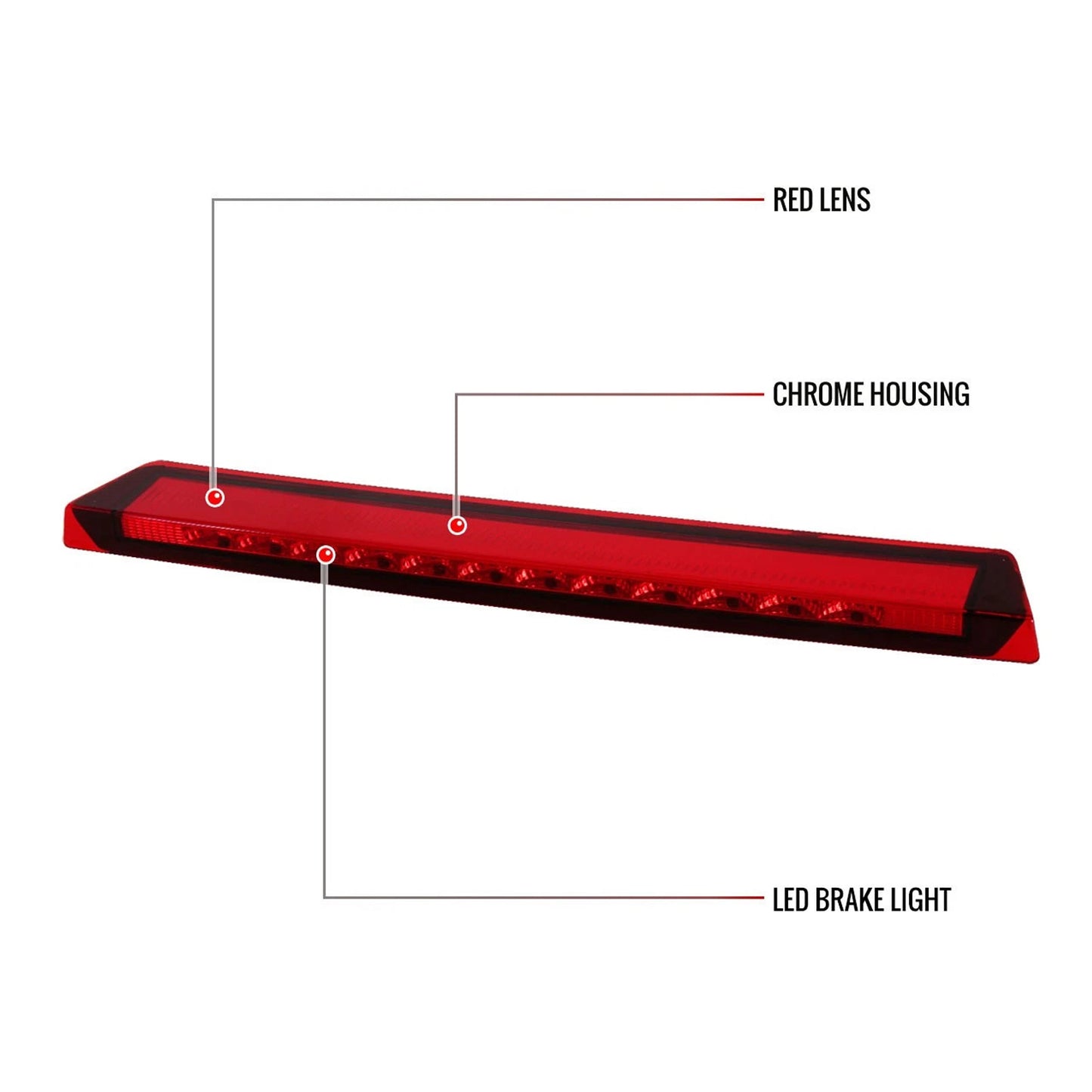 Ford Mustang V6/GT 1999-2004 1R3Z13A613AB Bright LED Red 3rd Third Brake Light Stop Lamp