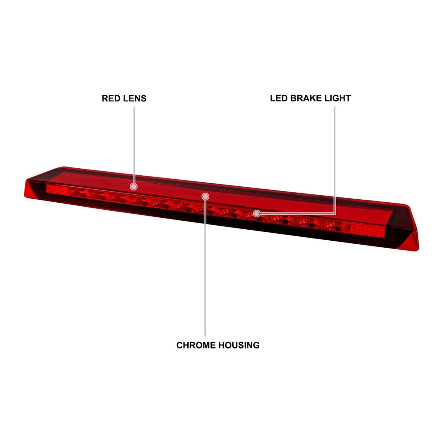 1R3Z13A613AB Bright LED Red 3rd Third Brake Light Stop Lamp For Ford Mustang V6/GT 1999-2004