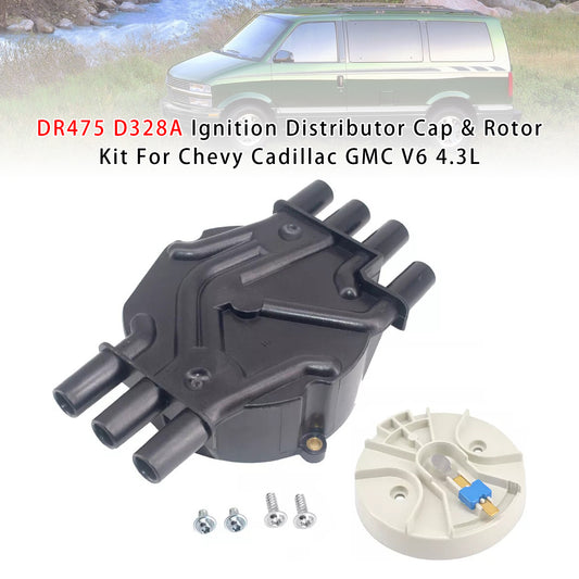 Chevy Cadillac GMC V6 4.3L DR475 D328A Ignition Distributor Cap & Rotor Kit 120142