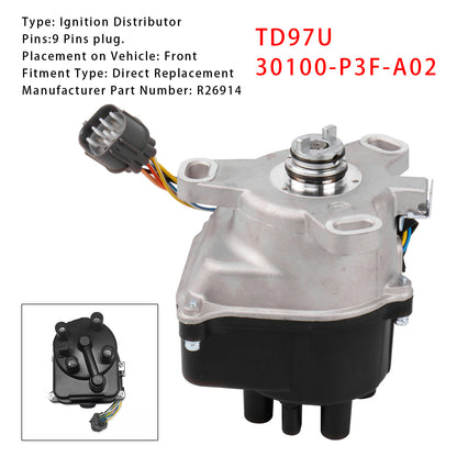Honda CRV 1997-1998 EX LX 2.0L L4 TD97U 30100-P3F-A02 Ignition Distributor