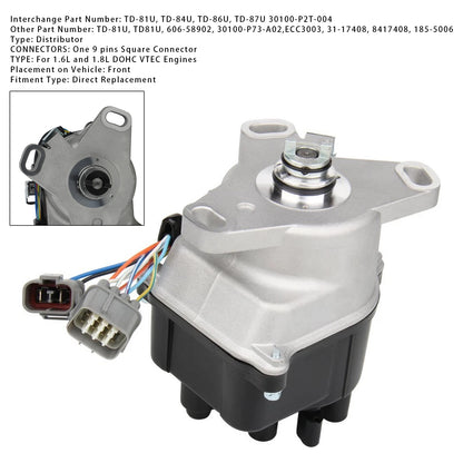 TD81U Ignition Distributor For Honda Acura B16A B16A2 B18C DOHC VTEC 96-01